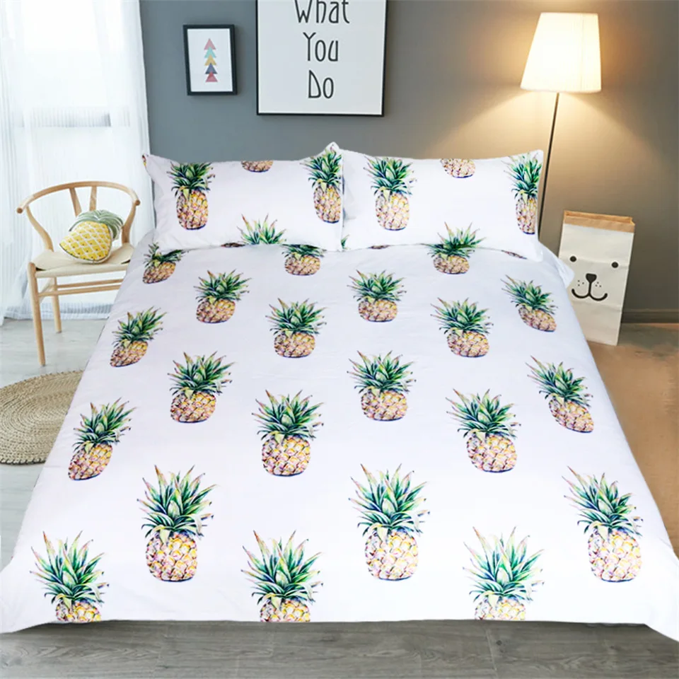 

New Ananas comosus pattern duvet cover bedding set, bed pillowcase clothes cover without flat sheet