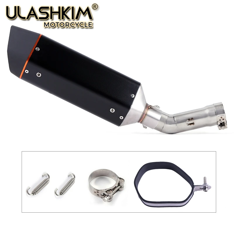 

Motorcycle Full System Muffler Escape Exhaust Middle Link Pipe Accessories Slip On For Yamaha Fazer FZ8 FZ8N FZ800 2010 to 2015