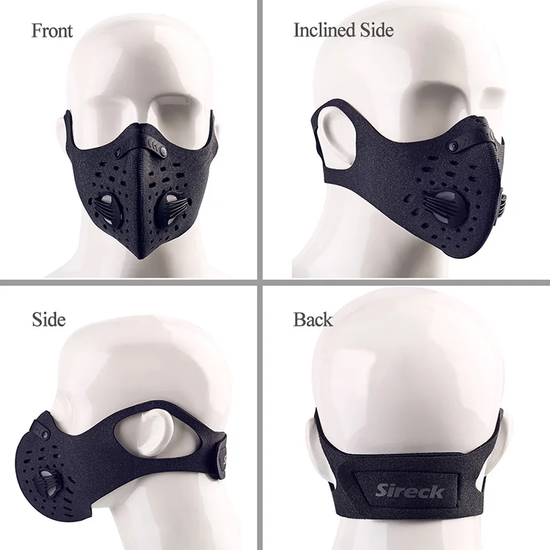 Sireck велосипедная маска с активированным углем Пылезащитная тренировочная маска для лица анти-загрязняющая Спортивная маска для бега велосипеда Лыжная маска Спортивная маска