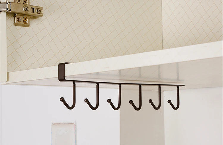 Домашний бесшовный кухонный стеллаж для хранения без гвоздей подвесной кованый гардероб с крючком кухонный Органайзер