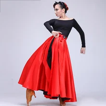 Fantasia/юбки для латинских танцев для женщин, красный цвет, 360 градусов, одежда для девочек и женщин, женская пышная одежда с двойным корридом Q11121