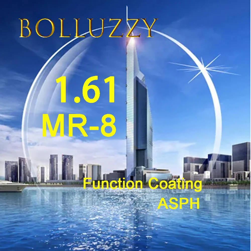 

New Fashion MR-8 1.61 index colorful optical prescription lenses recipe ultra hard triming cut lenses rimless frame trivex lens