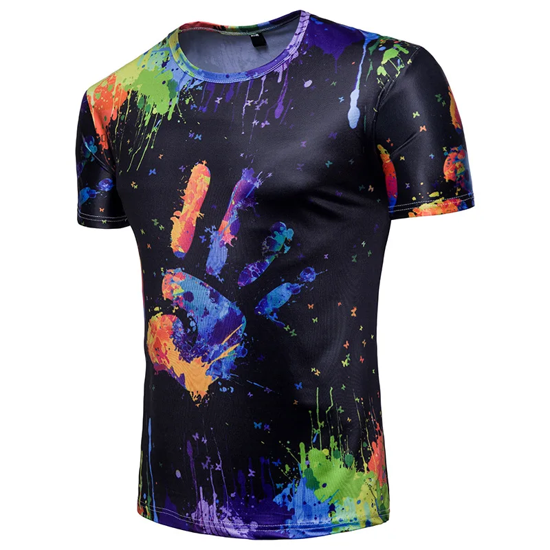 2018 Summer T Shirt Men Slim Fit Vintage Floral Print Hem New Fashion Flower Clothing Plus Size White Blue Tee Shirt Homme 3xl Online Shop T-shirts