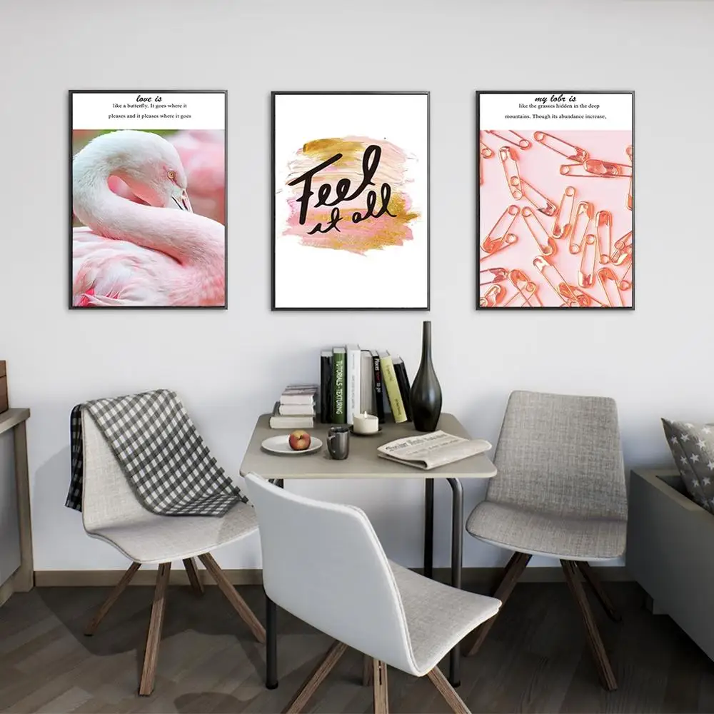 3Pcs/Lot Oil Painting By Numbers Flower Acrylic Paint Wall Flamingo Picture Coloring on Canvas Home Decor | Дом и сад