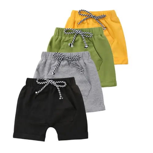 Pudcoco/ г. шорты для маленьких мальчиков и девочек повседневные однотонные шорты светлых цветов шаровары, брюки для бега, одежда, От 0 до 5 лет