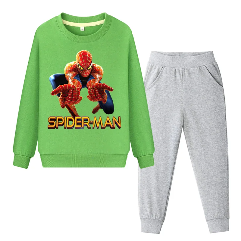 Toddler Baby 100%Cotton Clothes Boy Girl Long Sleeve Spiderman Coat+Pant 2PCS Clothing Sets Suits Child Sports Tracksuits WL127 (4)