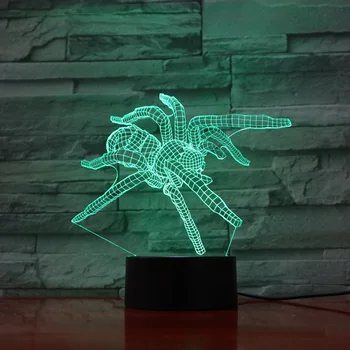 

Spider 3D Visual illusion lamp LED Night Light holiday lights household Desk Accessories Color Changeable Luminous Household
