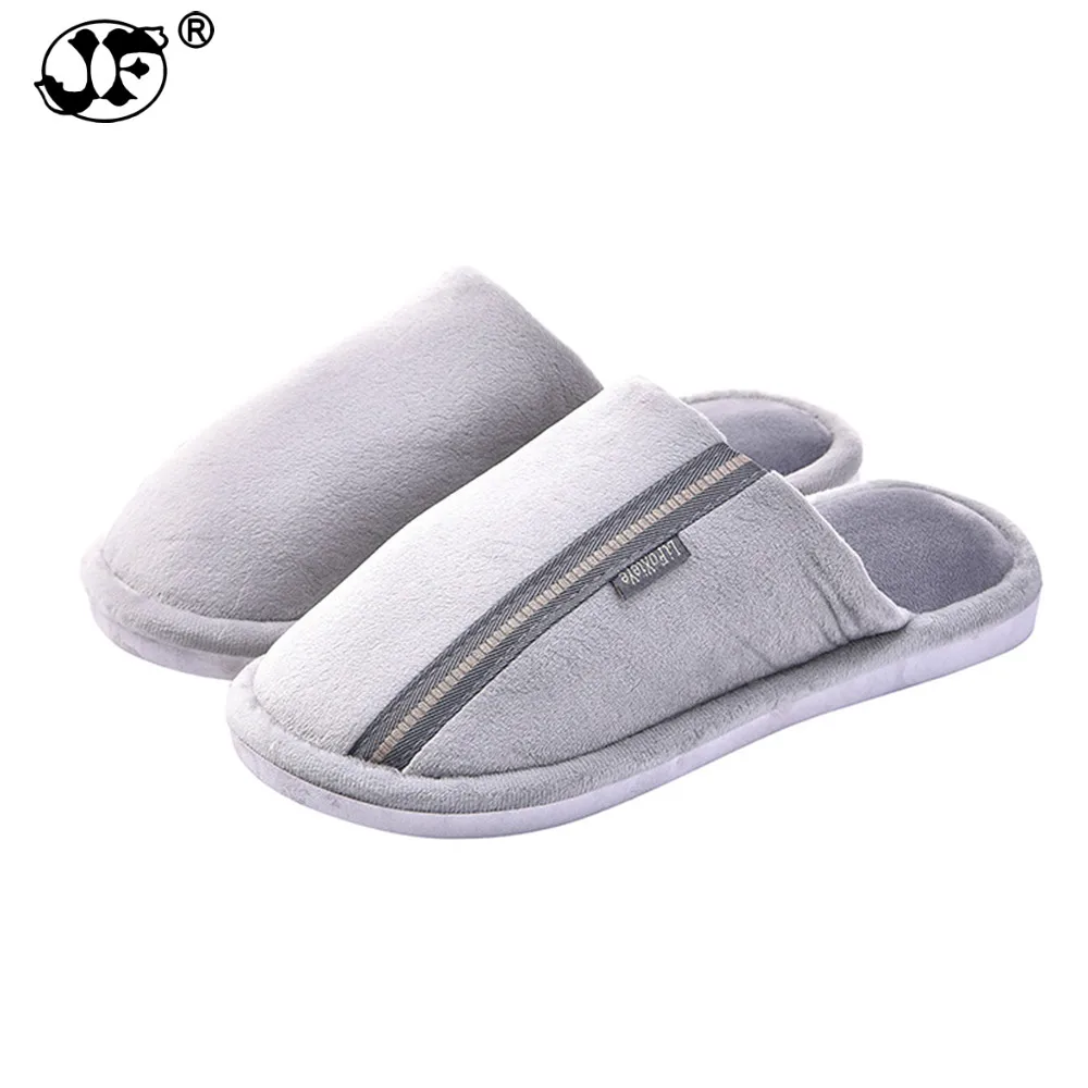 Winter Men Shoes Flock Home Slippers Keep Warm Anti slip Cotton Floor Quiet Indoor Flat Slippers