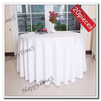

20pcs/lot Diameter 90" 100% Polyester Wedding Table Cloth In White Color Banquet&Party Favor Table Cover
