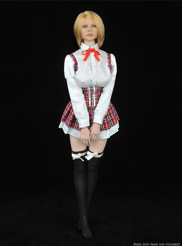 1/6 Scale Female Figure Accessory Long Sleeved Big Bust Sexy Popping Clothing Set Model for 12'' Action Figure Body