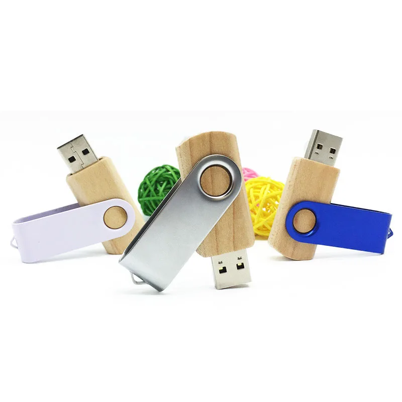 USB 2 0 металлическая вращающаяся флеш память 4 ГБ 8 16 32 64 креативная Деревянная