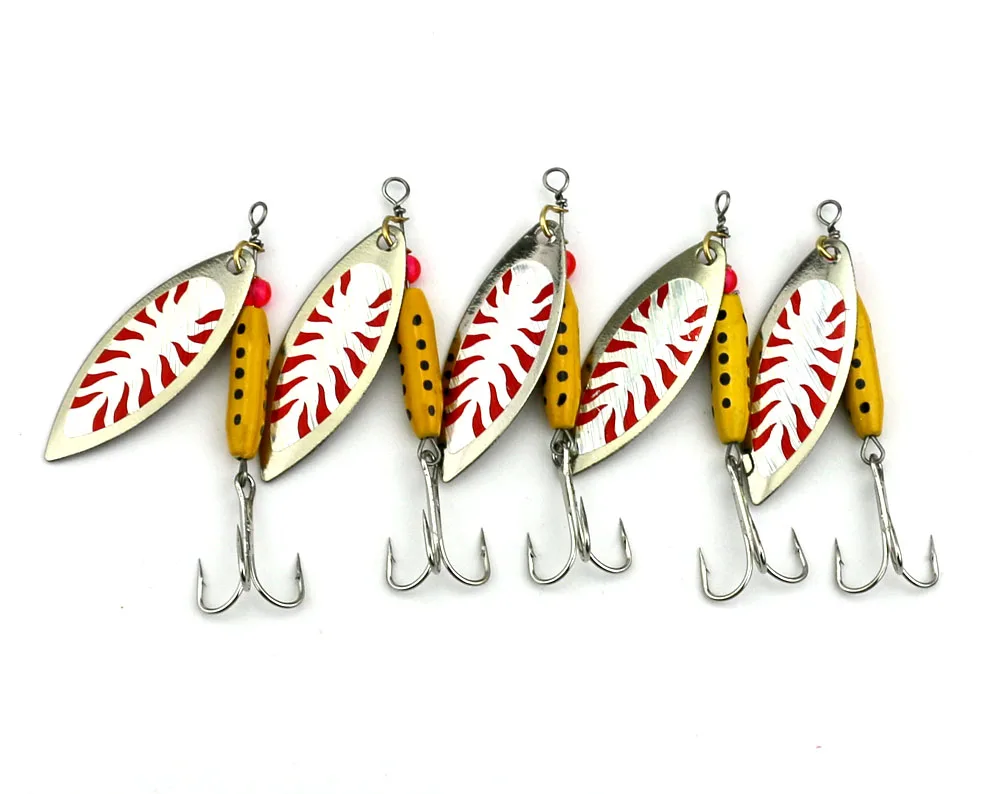 Isca de Pesca Isca de Penas Equipamento de Pesca Grande Venda Colher Metal Girador Isca Jigging Ganchos Spinnerbait 7cm 9.9g 10 Pçs 2 Cheap Iscas artificiais
