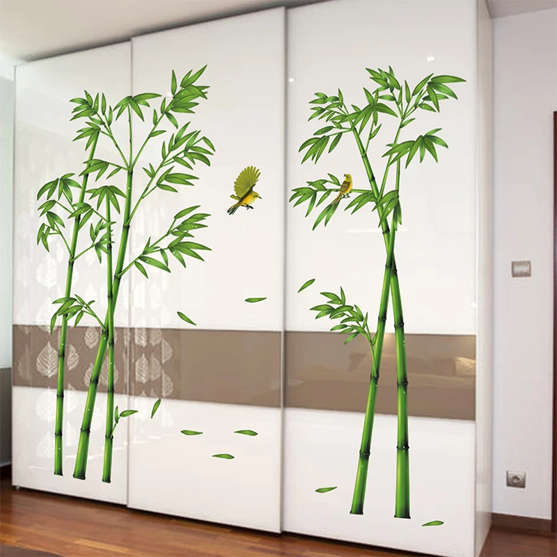 [SHIJUEHEZI] الأخضر الخيزران الغابات ملصقات جدار DIY مصنع PVC صور مطبوعة للحوائط لغرفة المعيشة خزانة غرفة النوم المنزل الديكور