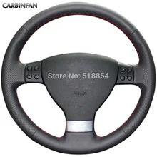 Черный искусственный кожаный чехол рулевого колеса автомобиля для Volkswagen Golf 5 Mk5 VW Passat B6 Jetta 5 Mk5 Tiguan 2007-2011