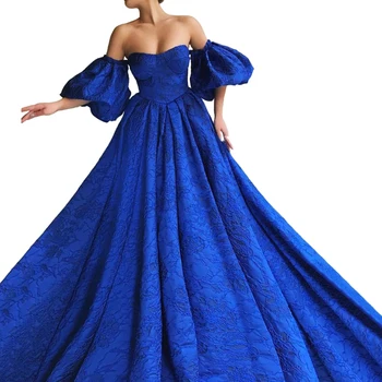 

New Elegant Royal Blue Prom Dresses Long 2019 Sweetheart Off-Shoulder Backless Evening Prom Party Gowns Arabic вечернее платье