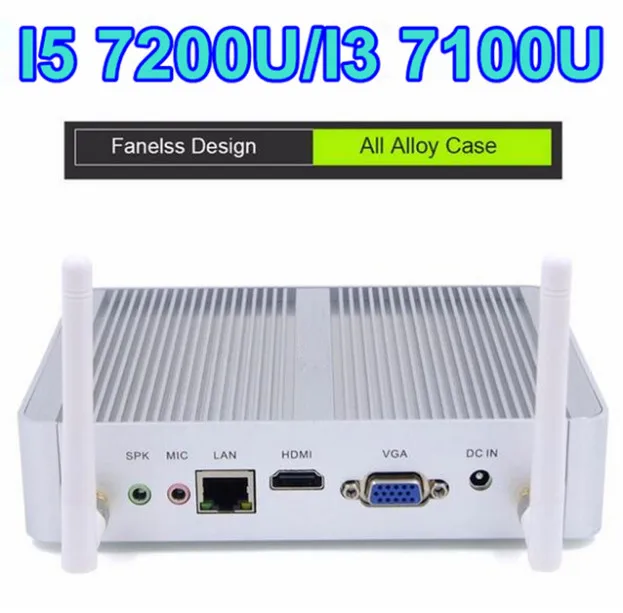Безвентиляторный Nuc Core i5 7200U i3 7100U DDR3L память Мини ПК Linux ОС Windows 10 Графика HD 620/520 4 к