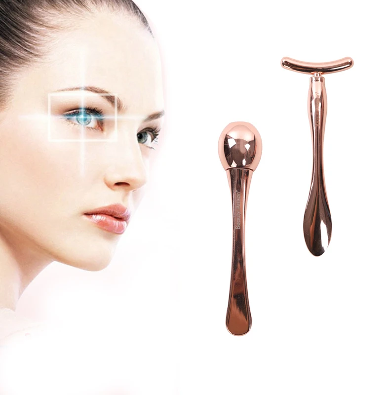 Facial Mask Stick Alloy Metal Gold DIY Eye Cream Massage Eye Fatigue Relief Massage Stick Anti Wrinkle Makeup Eye&Face Care Tool