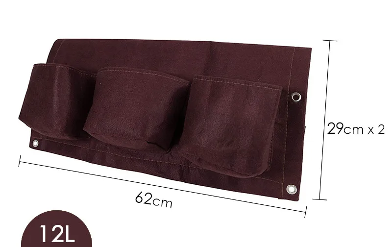 Темно-серый Pocketgarden Grow Bag, карманы, вертикальная сеялка, настенная, цветок, висячая, войлок, посадочная сумка, для помещений, висячие, странные сумки, 62x58 см - Цвет: Темно-серый
