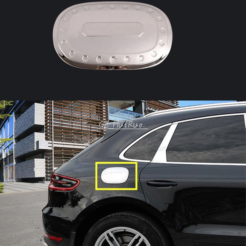 1PC Stainless Fuel Tank Cap Decorative Cover(Red Word) for Porsche