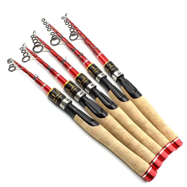 US $13.41 1.6m 1.8m 2.1m 2.4m 2.7m lure rod Carbon Fishing Rod Telescopic wooden handle Spinning Fishing Rod 