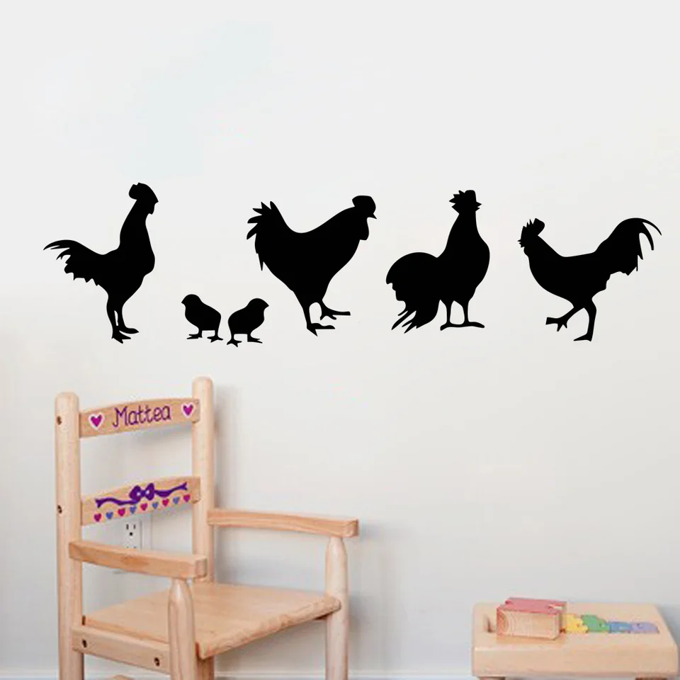 Rooster En Farm Animal Kitchen Vinyl Wall Decal Home Decor Rooster En Farm Animal Kitchen
