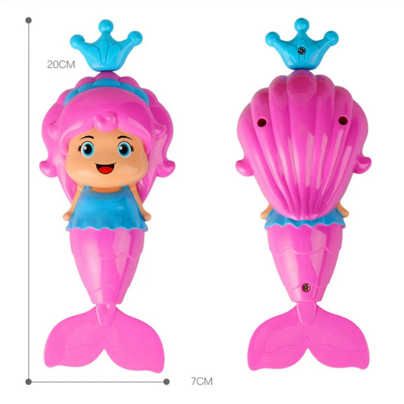 Baby Bath Toys Cute Cartoon Animal Mermaid Clockwork Dabbling Classic Swimming Water Wound Up Chain Bathroom Toy for kids