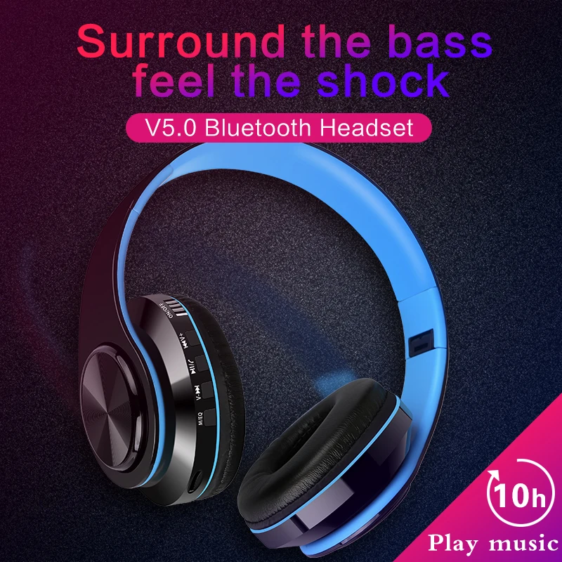 Bluetooth наушники Беспроводная гарнитура V5.0 Add in Card спортивные складывающиеся