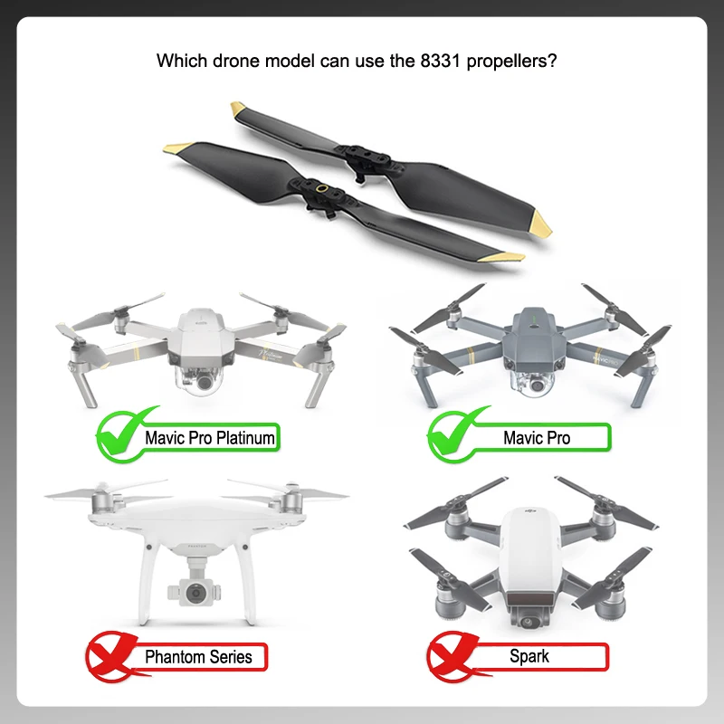 DJI Мавик Pro Platinum 8331 пропеллер низкая Шум Quick Release винты для Mavic оригинальные