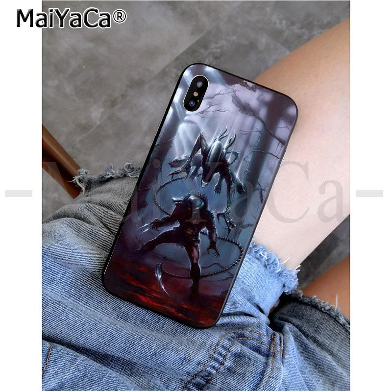 MaiYaCa Alien Vs Predator окрашенный чехол Стиль Мягкий чехол для телефона для Apple iPhone 8 7 6 6S Plus X XS MAX 5 5S SE XR - Цвет: 2