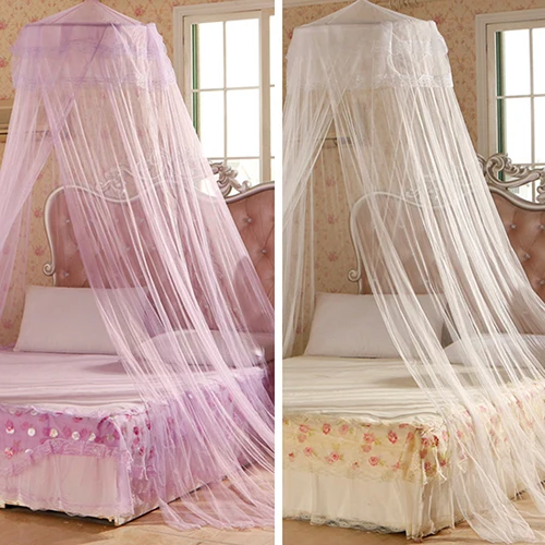 Zconmotarich Dome Mosquito Net House Bedding Decor Summer Sweet Style Round Bed Canopy White