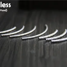 Uglyless Real S 925 Стерлинговое Серебристая туба Бисероплетение аксессуары ювелирные изделия DIY тонкие трубы разделитель бусины матовый ручной работы ювелирных изделий Bijoux