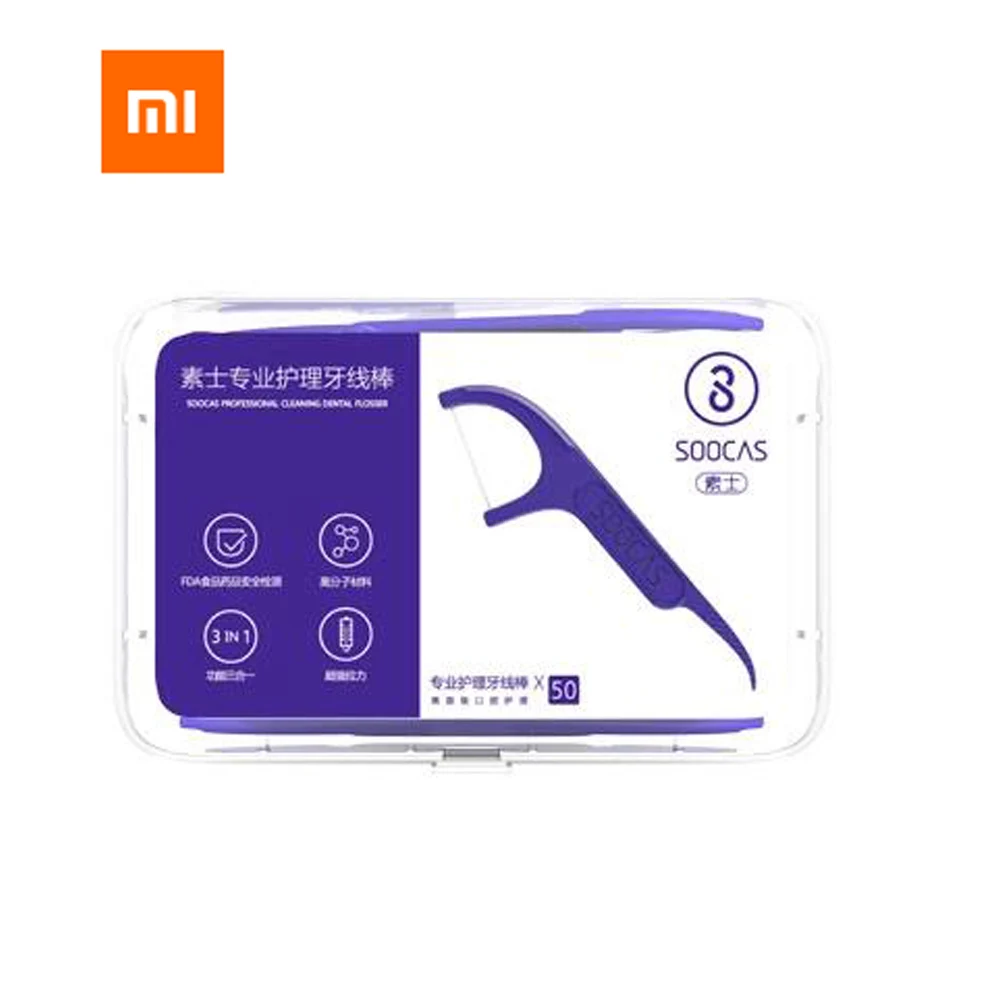 Xiaomi Youpin Soocare на каждый день для чистки зубов профессиональный высшего качества зубная нить 50 шт./компл