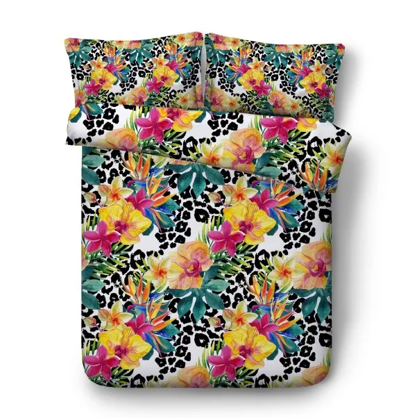 

3D Floral Bedding set Luxury Cal King Queen size Leopard sheets quilt duvet cover bed in a bag sheet linen full twin double 4PCS