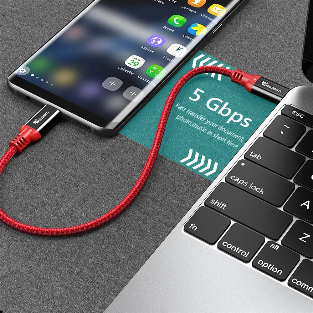 TIEGEM usb type-C кабель 3A USB C-USB-C кабель для samsung Galaxy S9 Xiaomi Быстрая зарядка type-C кабель для Oneplus USB 3,1 шнур