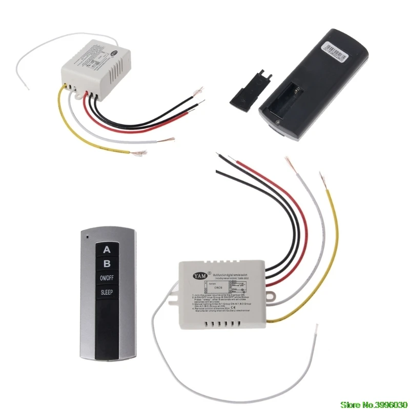 Remoto sem Fio Desliga a Lâmpada Controle Canais Liga Transmissor Receptor 2 - 3 Controle remoto sem fio 2 canais liga