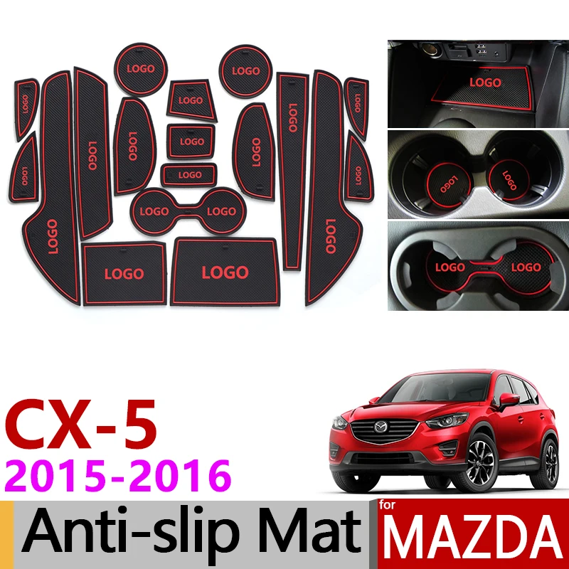 Противоскользящие слот ворота коврик Резиновые Coaster для Mazda CX-5 подтяжку лица CX5 CX 5 MK1 рестайлинг аксессуары наклейки 18 шт./компл