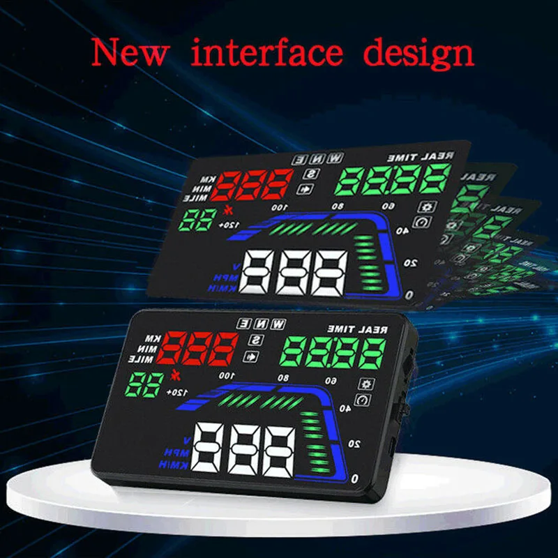 

Auto HUD GPS Head Up Display 5.5" Digital Multi Color Car Speedometer Overspeed Warning Universal Dashboard Windshield Projector