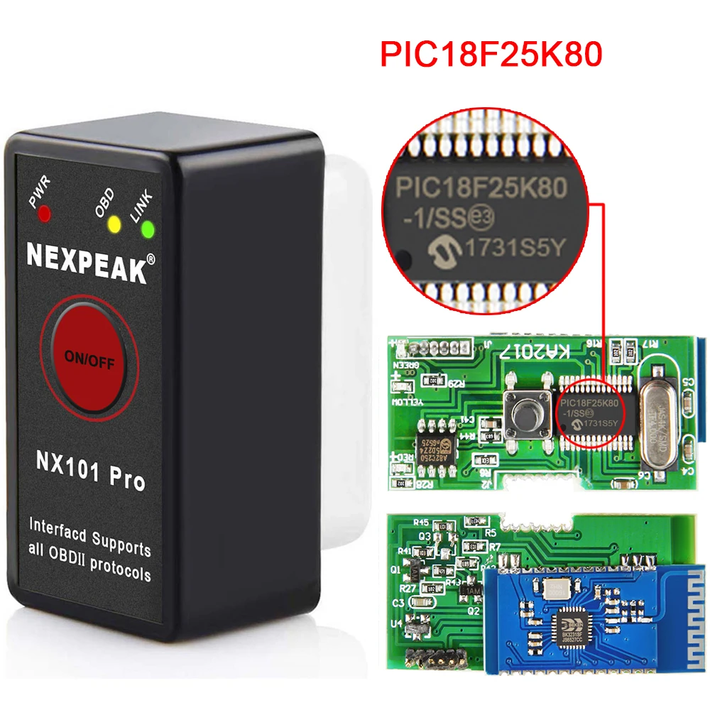 Автомобильный диагностический сканер ELM327 OBD2 PIC1825K80 V1.5 Bluetooth ELM 327 ODB 2 для Android|auto