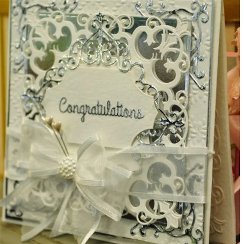 

DiyArts 4 Pcs/lot Metal Cutting Dies Scrapbooking For Card Making DIY Embossing Cuts New Craft Square Pattern Background