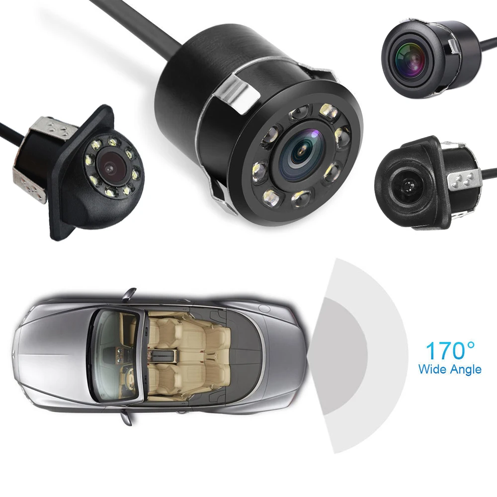 Автомобильная камера заднего вида, автомобильная фронтальная камера, парковочный монитор, HD ночное видение, 170, широкоугольная камера заднего вида, CCD