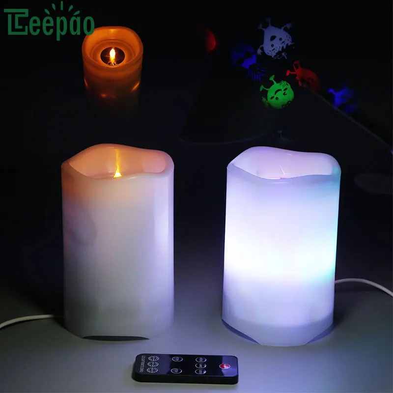 Kopen 2 stks Stars Starry LED Projectie Nachtlampje RGBW Projector Elektronische Kaars Lamp Afstandsbediening Sfeer Decor Kaars Lamp