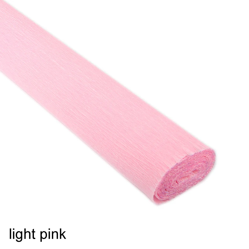 Складывающийся креповый бумажный скребок, венок для рукоделия, цветочная упаковка, вечерние украшения для дня рождения, свадьбы - Цвет: light pink