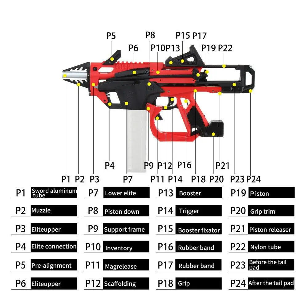 Worker Mod F10555 Esper меч &quotсделай сам&quot арбалетный бластер модель A Color Red Black|Наборы для