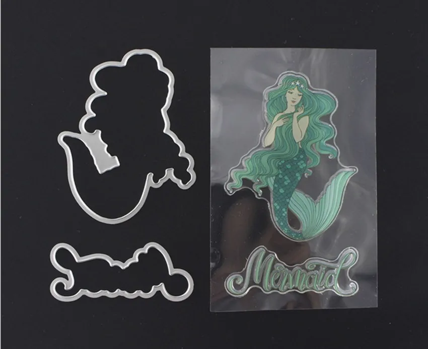 Buy Mermaids Metal Die cutting Dies and Stamps For DIY