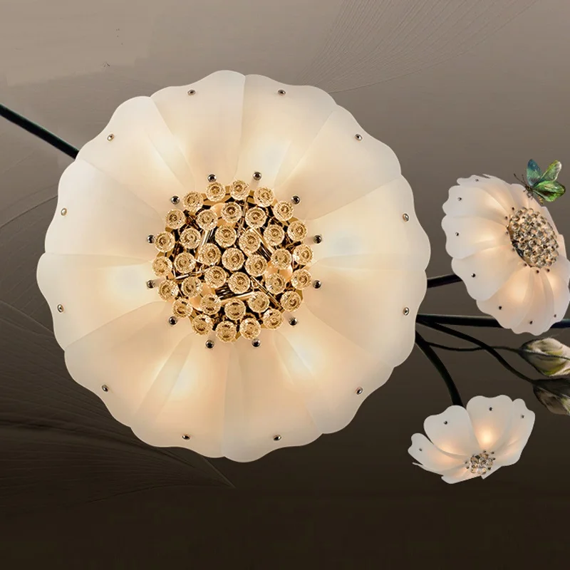 

Flower crystal ceiling lamp D50cm / D60cm / D70cm living room bedroom home lighting luxury villa hotel ceiling lamp ZA