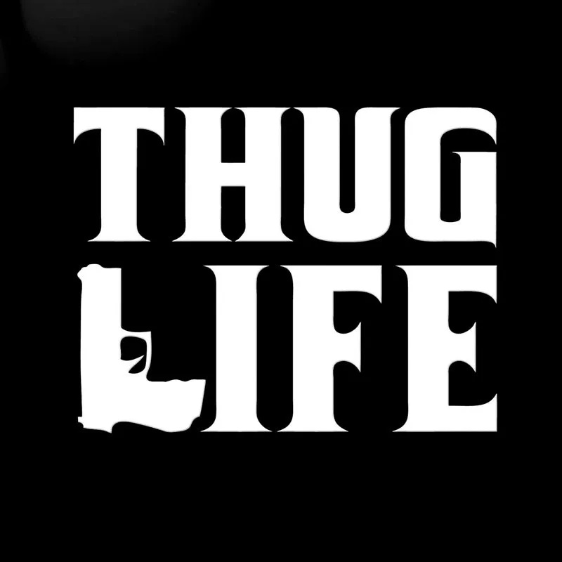 15,2 см* 11,6 см Thug Life стикер Тупак Гангстер Забавный Hater Shakur автомобильный пистолет Автомобильная наклейка «Доберман» и стильный черный серебристый C8-1052