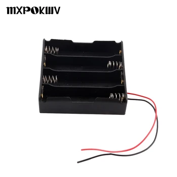 

PP Plastic 18650 Battery Storage Case Box Holder For 4x 18650 3.7V Li-ion Battery With Wire Leads 15cm 18650 Storage Box Case