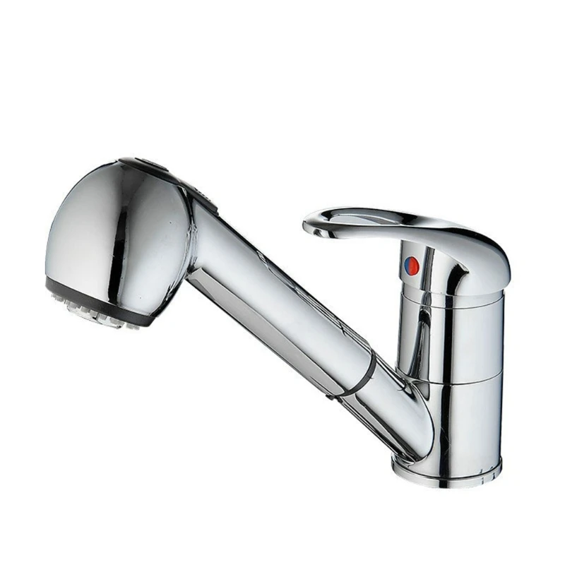 

Pull out faucet Polished Bathroom Faucet Basin sink Mixer Kuchenarmatur chrom-Homeful DLS