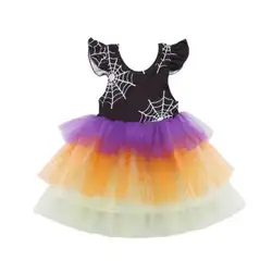 Детская одежда для маленьких девочек платье принцессы без рукавов кружевные вечерние Многослойные яркие платья-пачки От 1 до 6 лет для