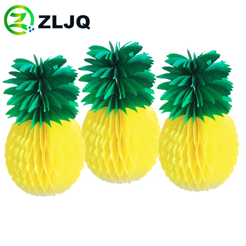

ZLJQ 27cm Pineapple Honeycomb Ball Paper Flowers Lantern Party Decorative DIY Wedding Birthday Christmas Party Decor Supplies 7J